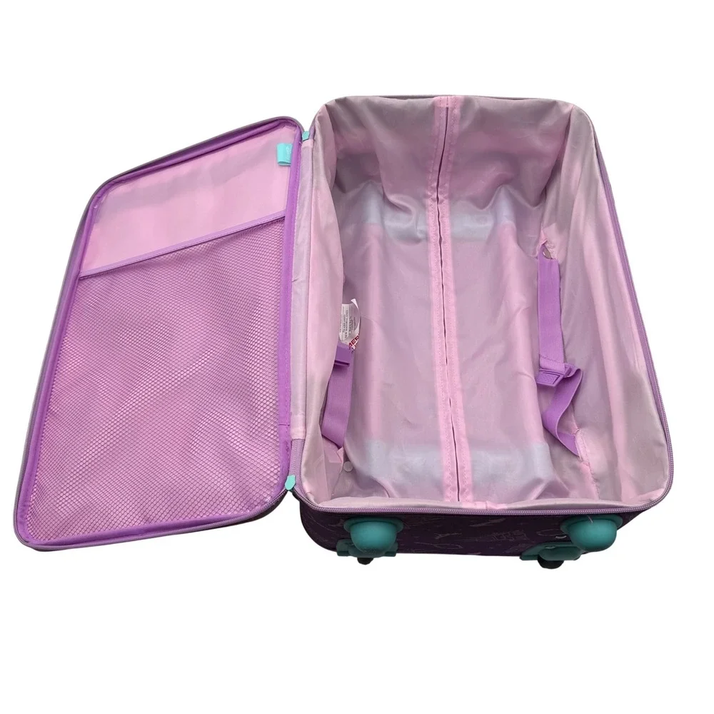 American Tourister Disney Princess Rolling Suitcase Pink Purple 18 Inch Luggage